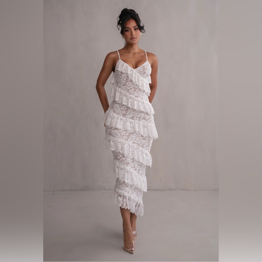 JLUXLABEL Ivory Feeling Of Forever Ruffle Dress